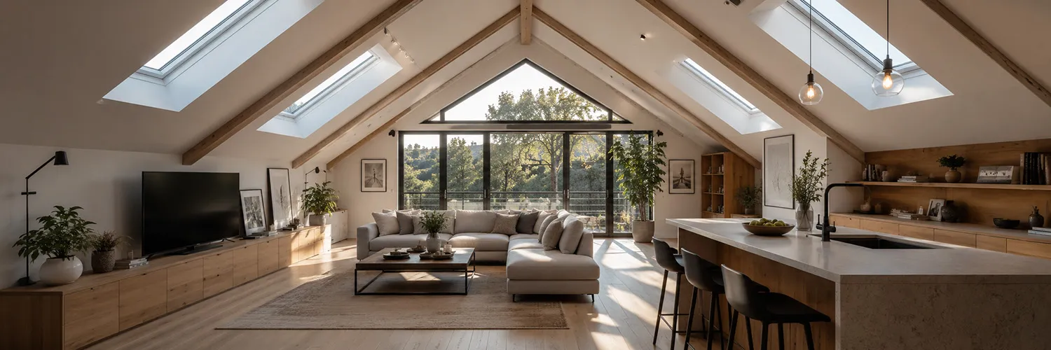 Skylights in a pitched roof