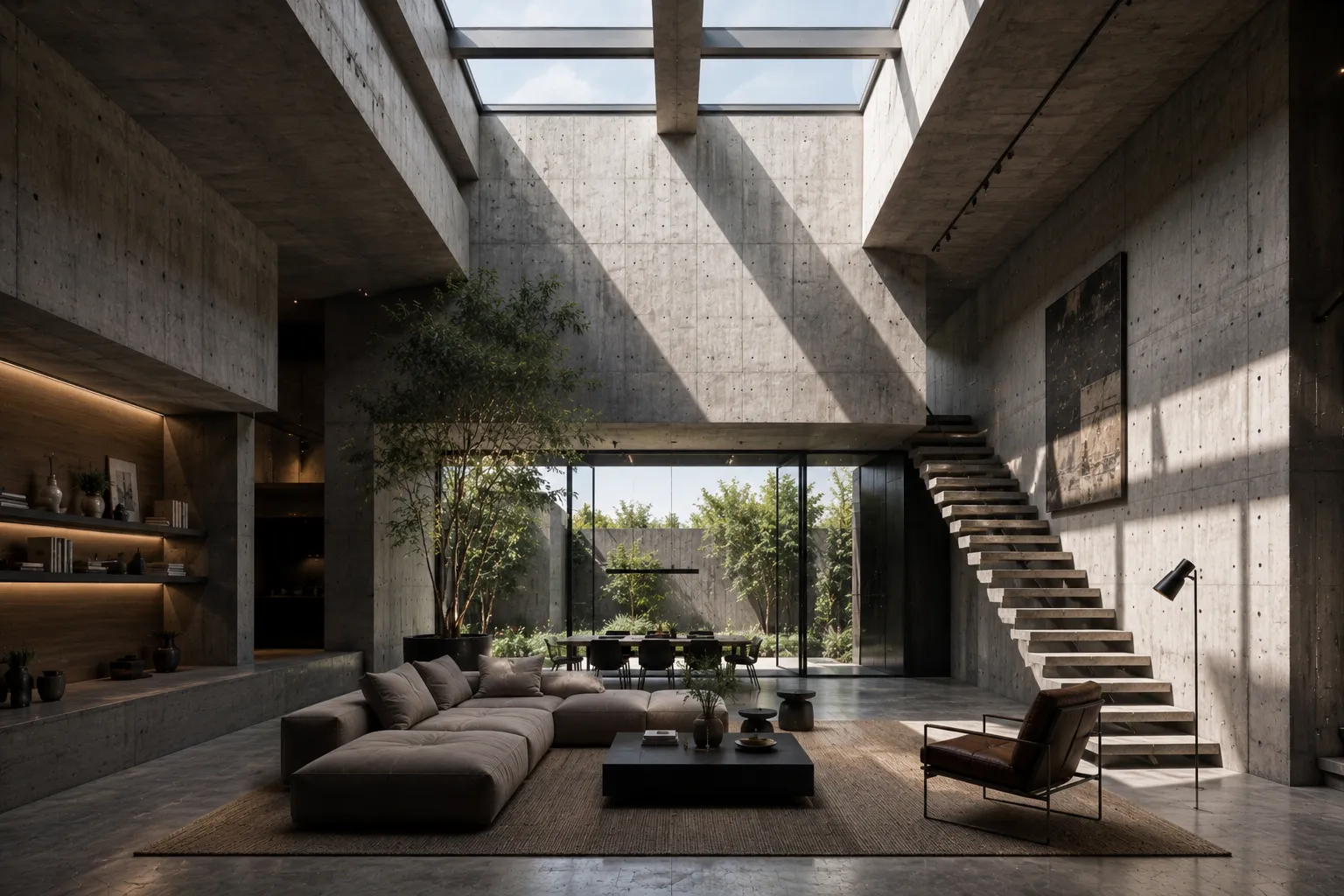 Brutalism and Skylights: Architecture of Contrast