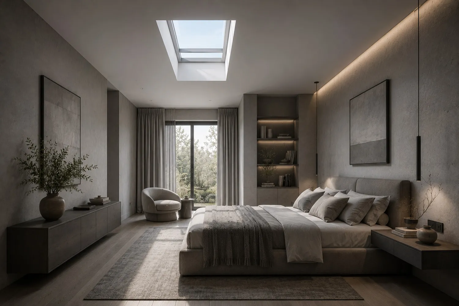 Light Architecture in a Monochrome Interior