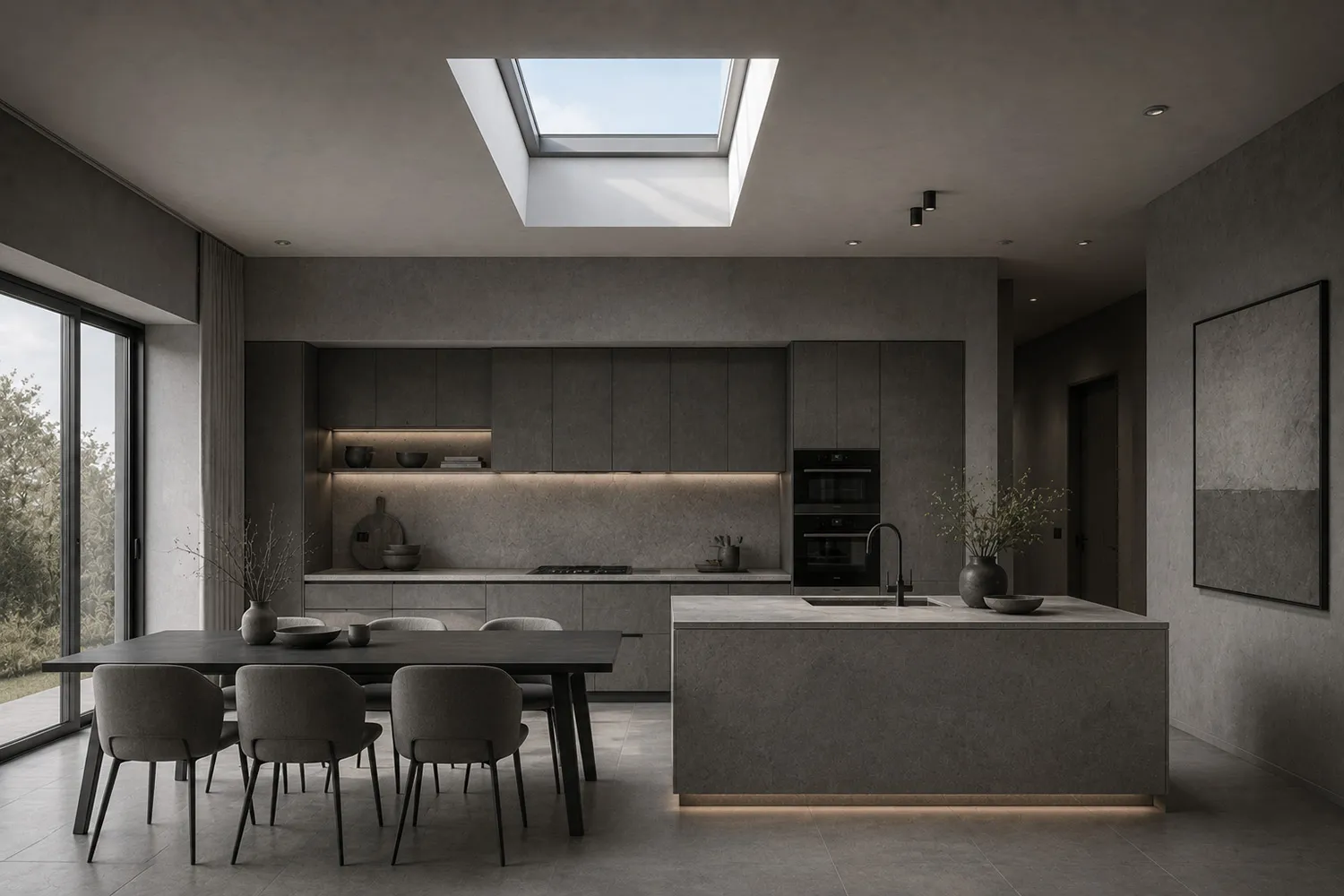 Light Architecture in a Monochrome Interior