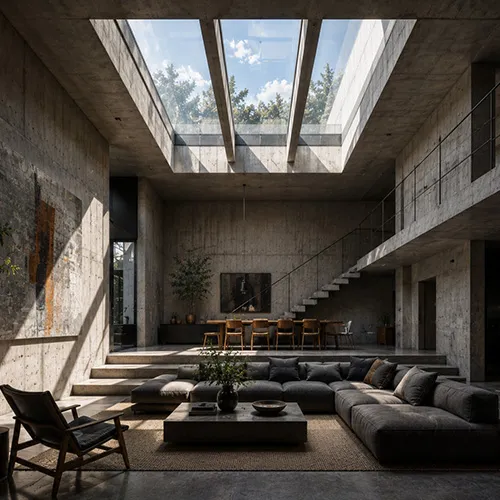 Brutalism and Skylights: Architecture of Contrast