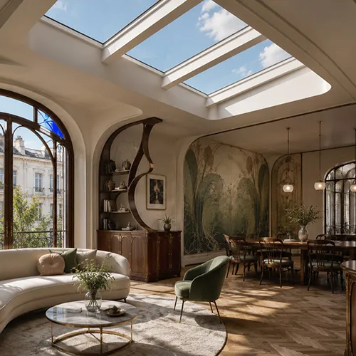 Art Nouveau and Skylights: Geometry and Light