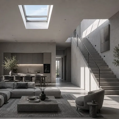 Light Architecture in a Monochrome Interior