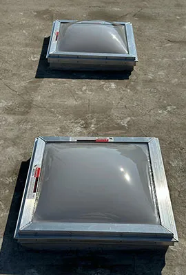 Fixed skylights with double dome acrylic